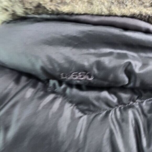 Eddie Bauer Down Vest Womens Small Gray Zip Faux Fur Quilted Puffer Coat 650 FP - Picture 8 of 10